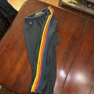 Aviator Nation 5 STRIPE SWEATPANTS - CHARCOAL